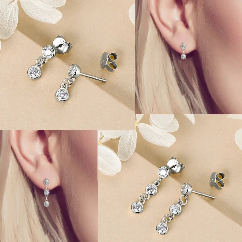 Moissanite Link Drop Earrings – Romantic Elegance