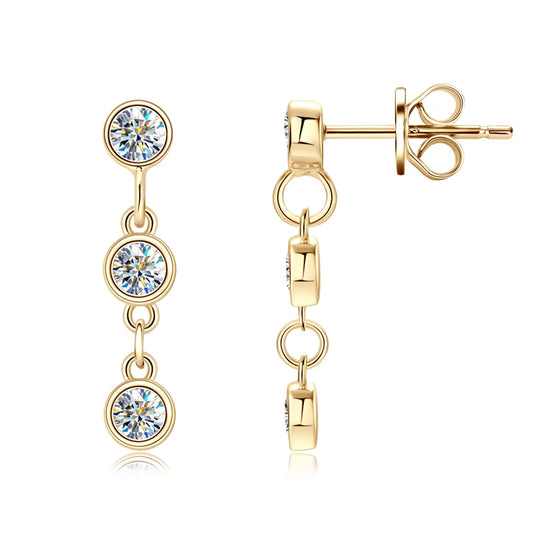 Moissanite Link Drop Earrings – Romantic Elegance