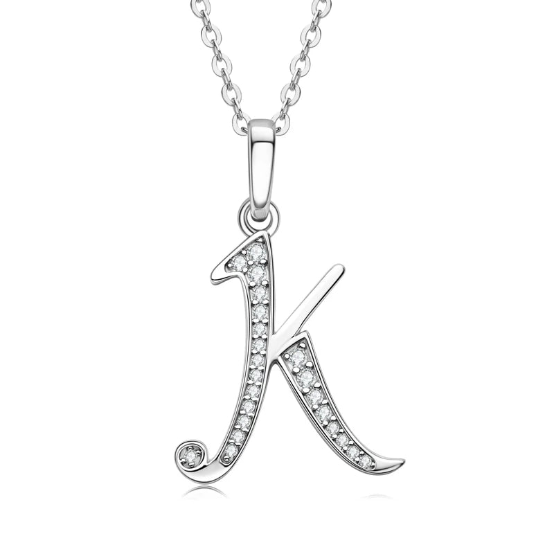Sparkling Moissanite Initial Pendant Necklace