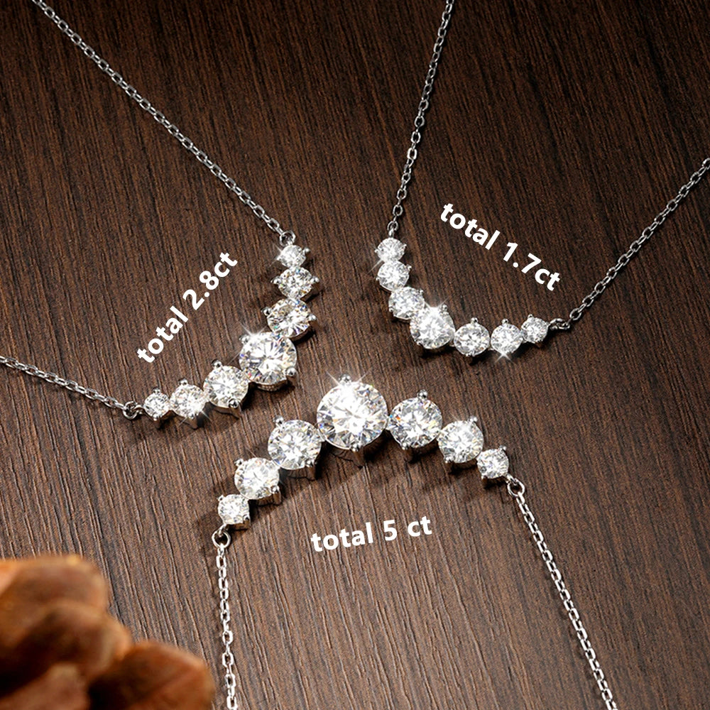 Brilliant Seven Stone Moissanite Necklace