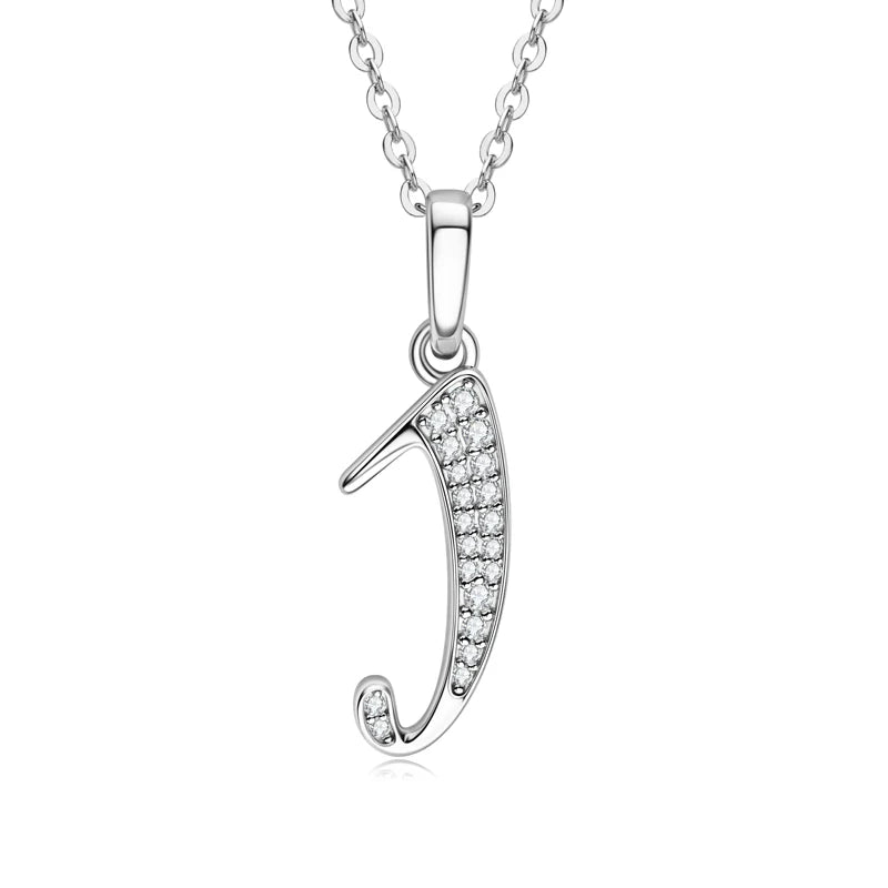 Sparkling Moissanite Initial Pendant Necklace
