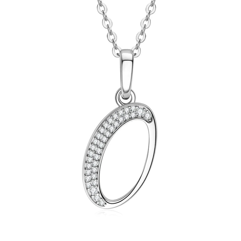 Sparkling Moissanite Initial Pendant Necklace