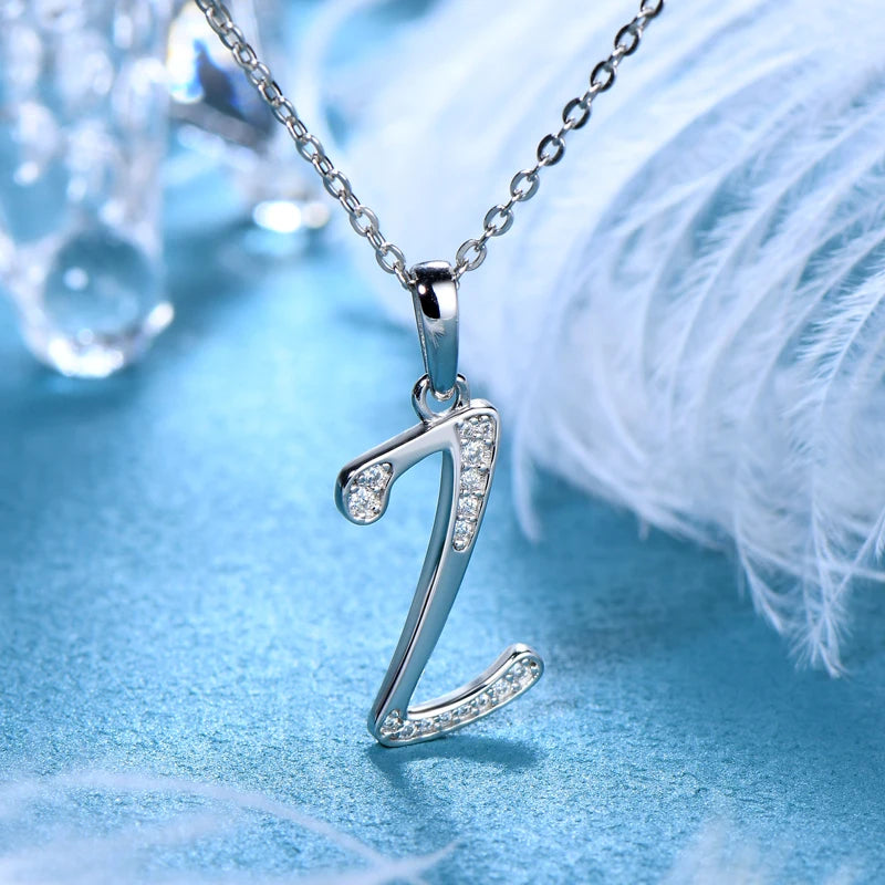 Sparkling Moissanite Initial Pendant Necklace