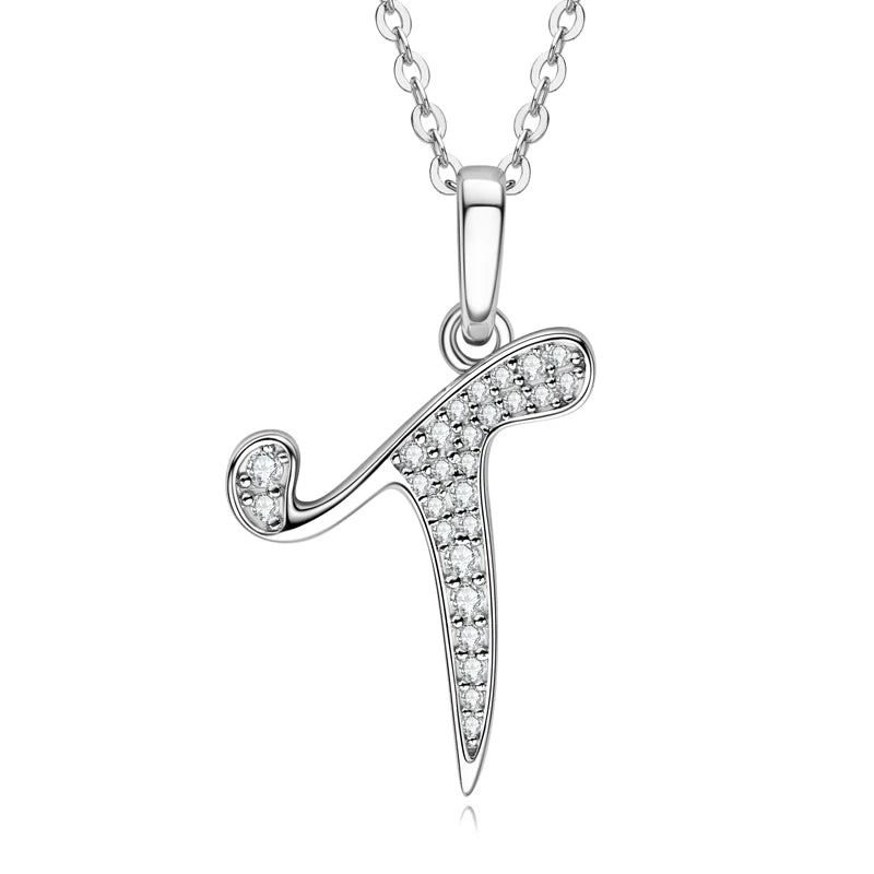 Sparkling Moissanite Initial Pendant Necklace