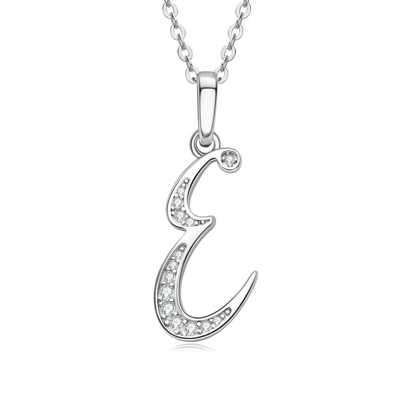 Sparkling Moissanite Initial Pendant Necklace