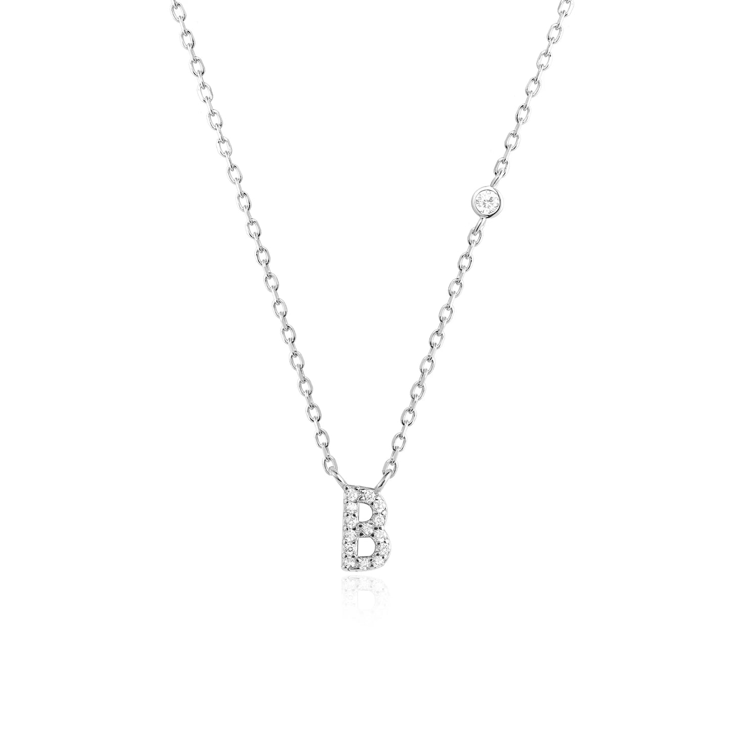 Initial Zircon Pendant Necklace – Personalized Elegance
