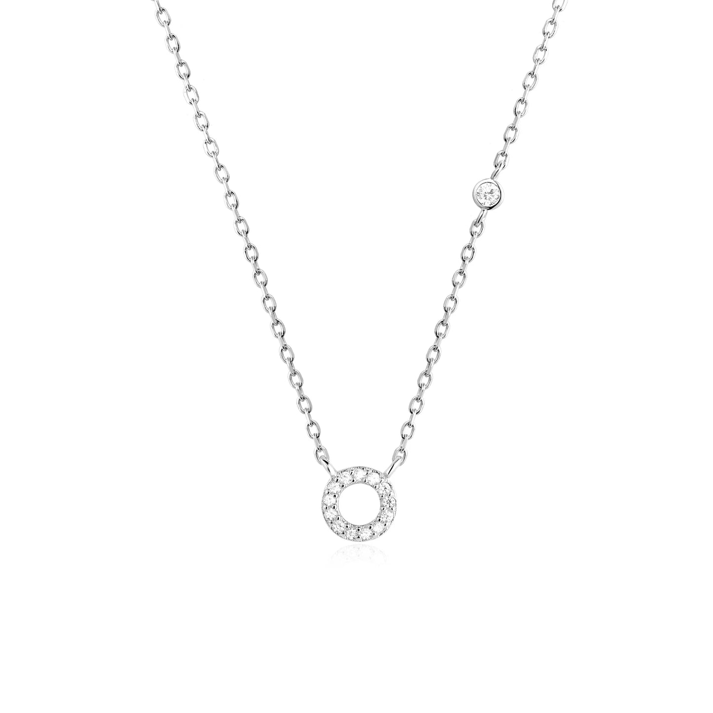 Initial Zircon Pendant Necklace – Personalized Elegance