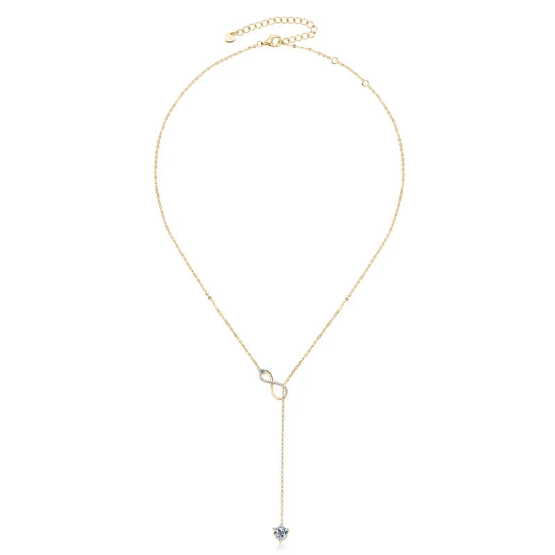 Stunning Infinity Pendant Necklace with Moissanite