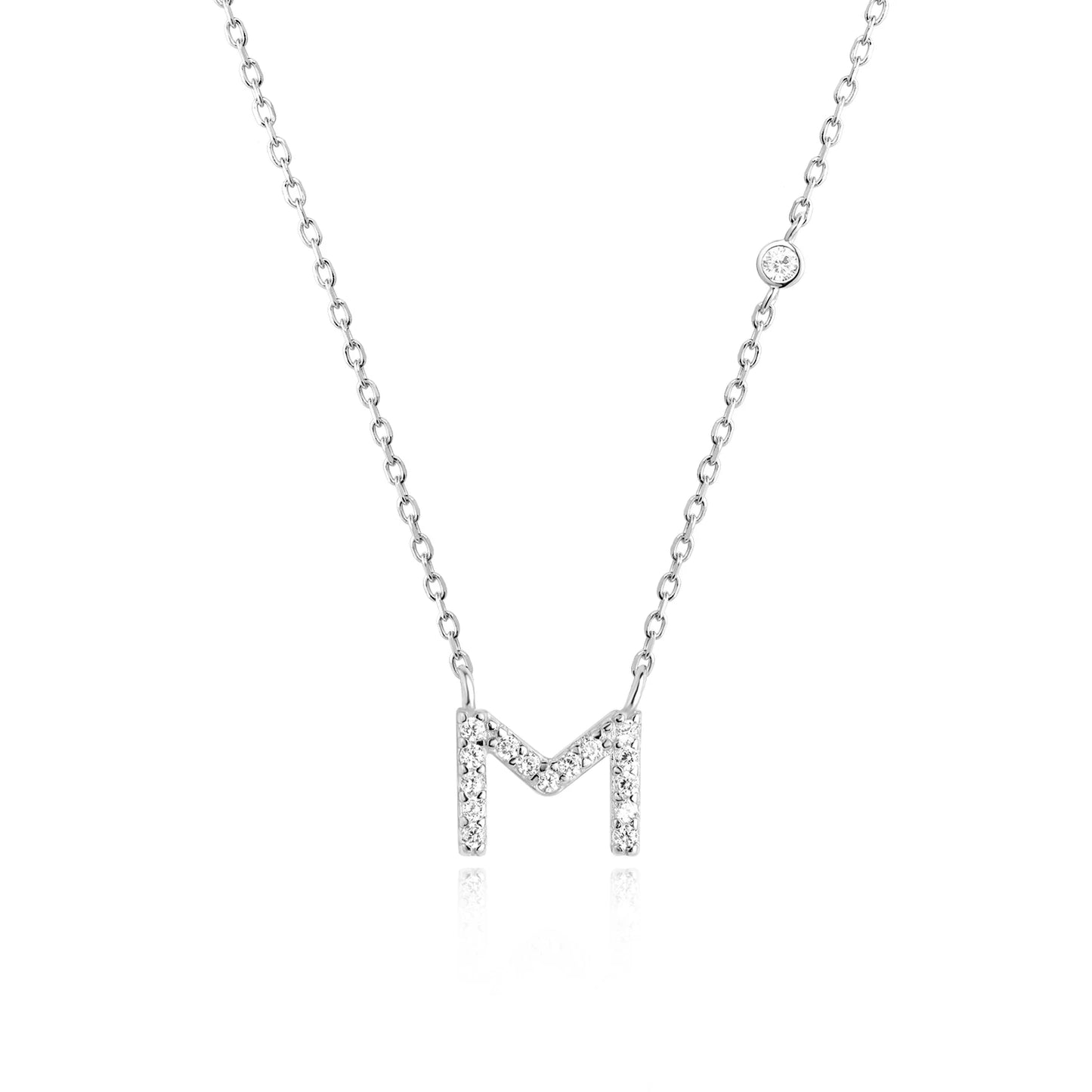 Initial Zircon Pendant Necklace – Personalized Elegance