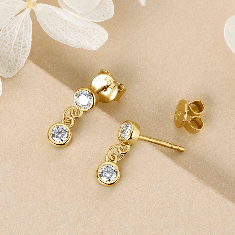 Moissanite Link Drop Earrings – Romantic Elegance