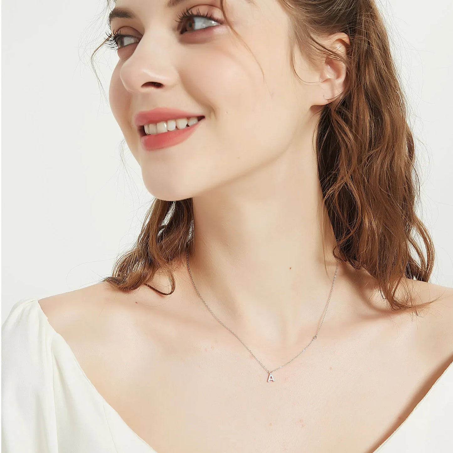 Initial Zircon Pendant Necklace – Personalized Elegance