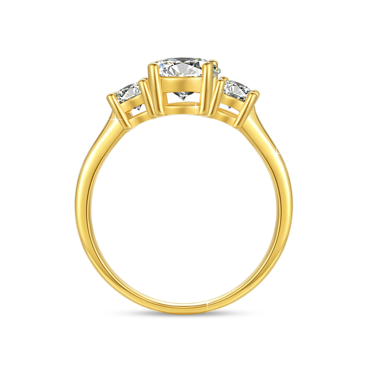 Three Stone Moissanite Engagement Ring – Luxurious Promise