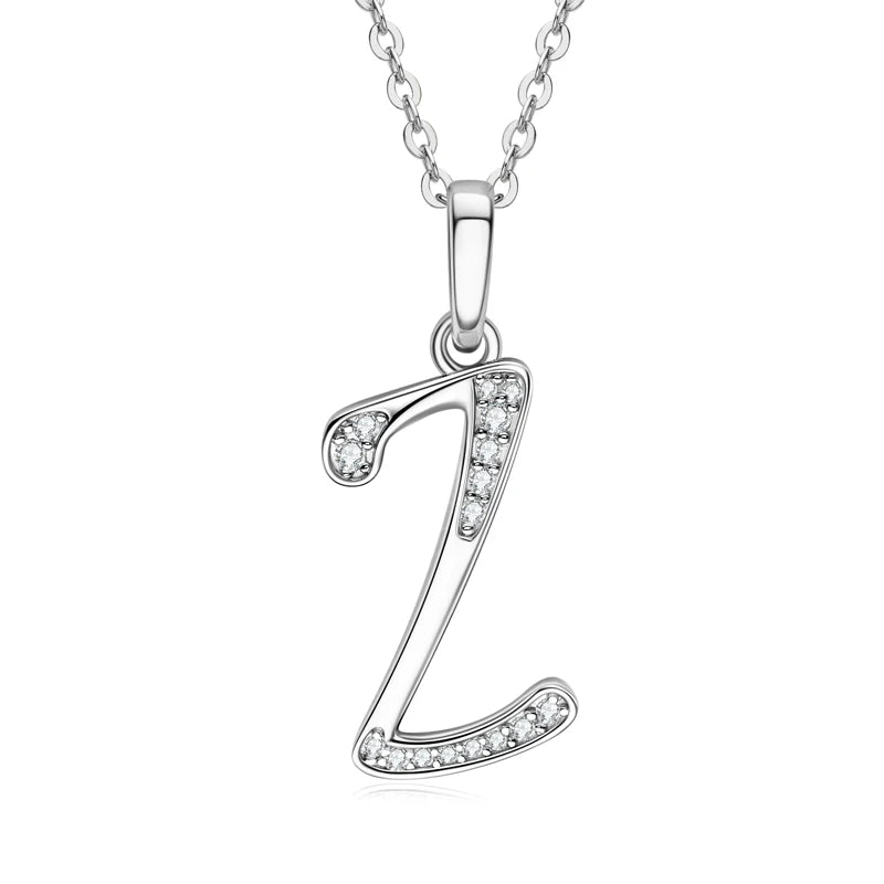 Sparkling Moissanite Initial Pendant Necklace