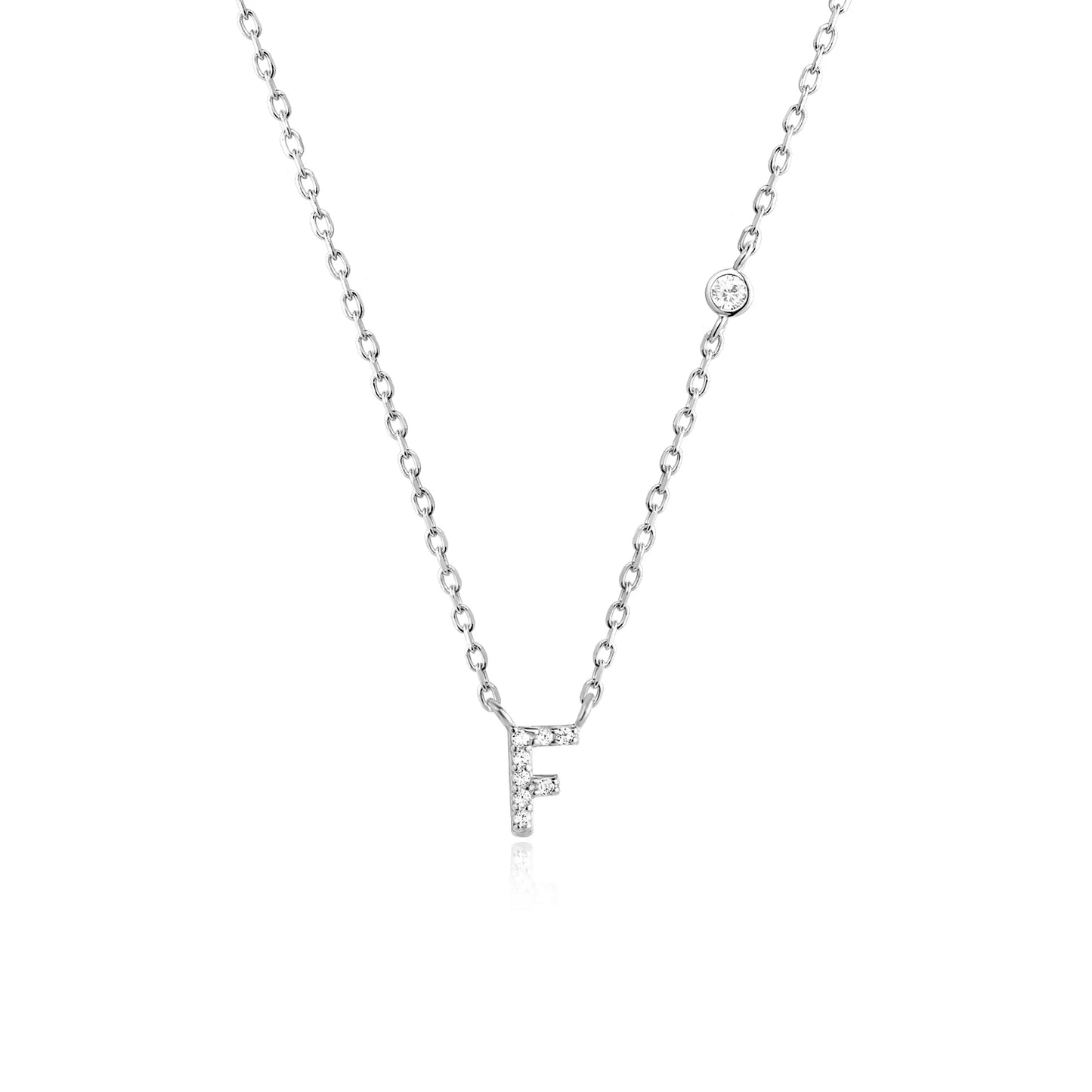Initial Zircon Pendant Necklace – Personalized Elegance