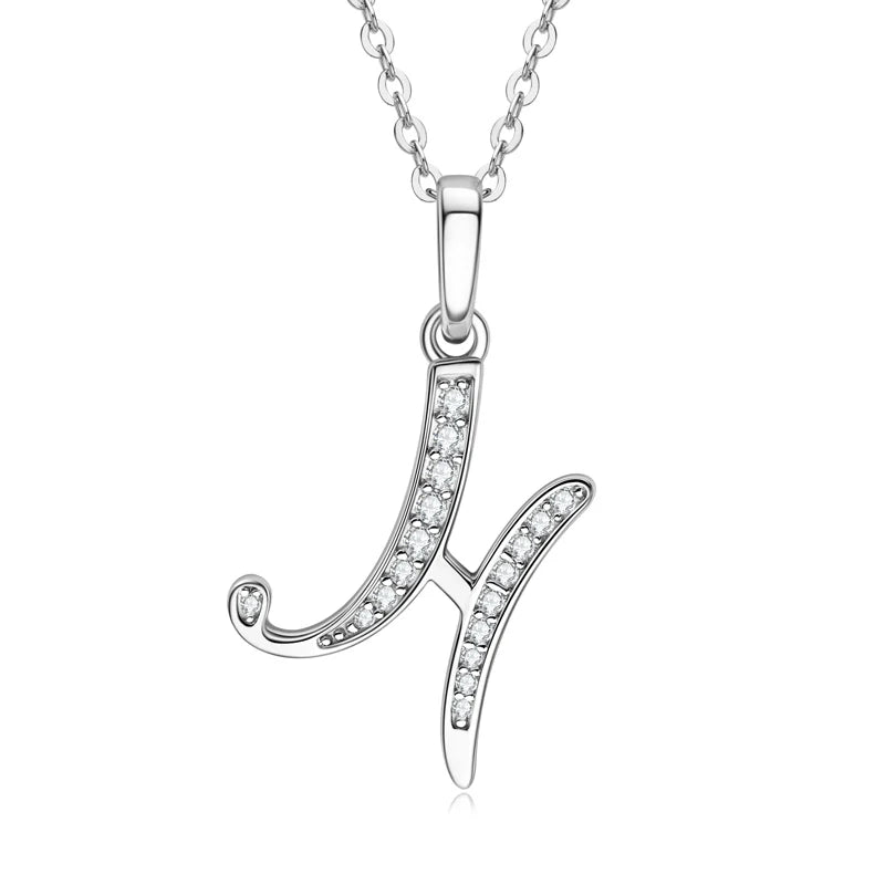 Sparkling Moissanite Initial Pendant Necklace