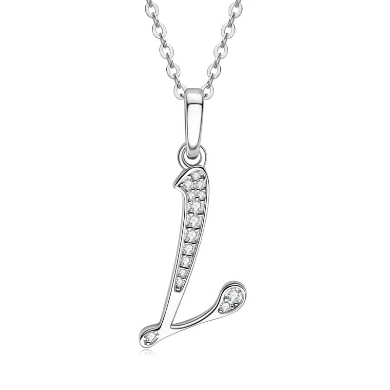 Sparkling Moissanite Initial Pendant Necklace