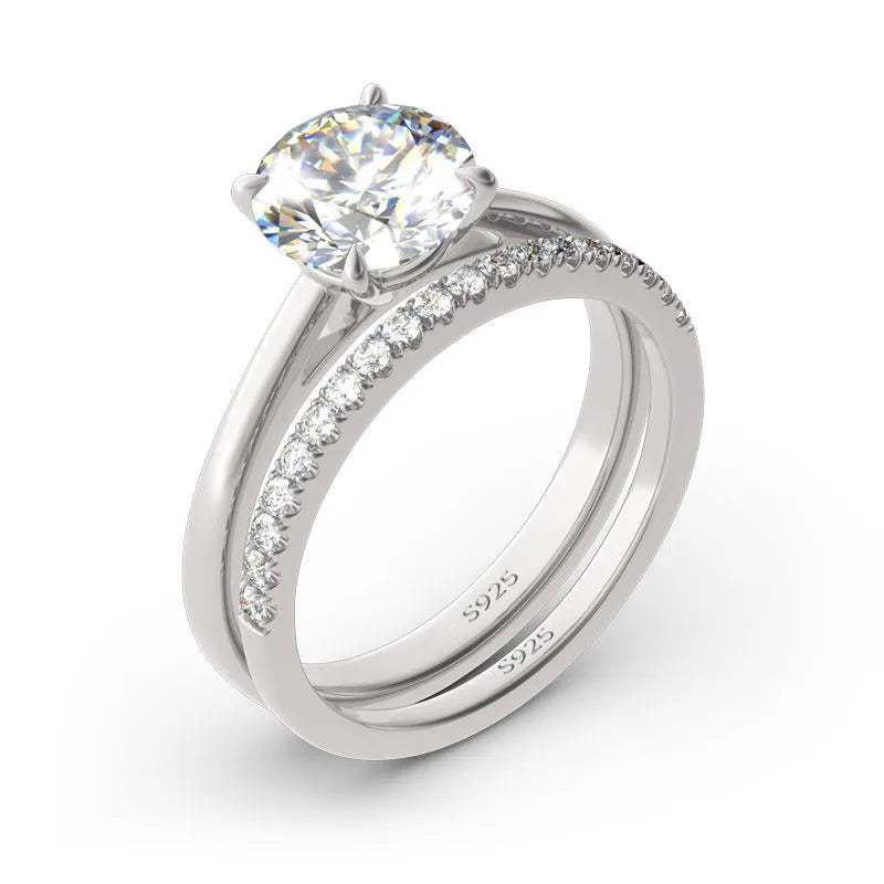Moissanite Bridal Set Ring – Timeless Commitment