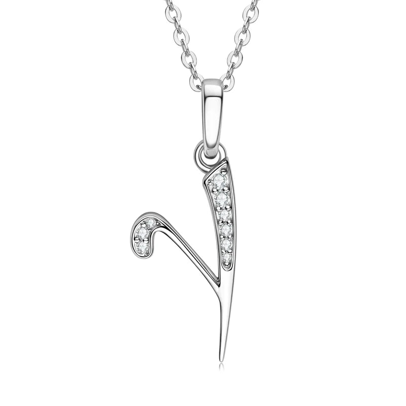 Sparkling Moissanite Initial Pendant Necklace