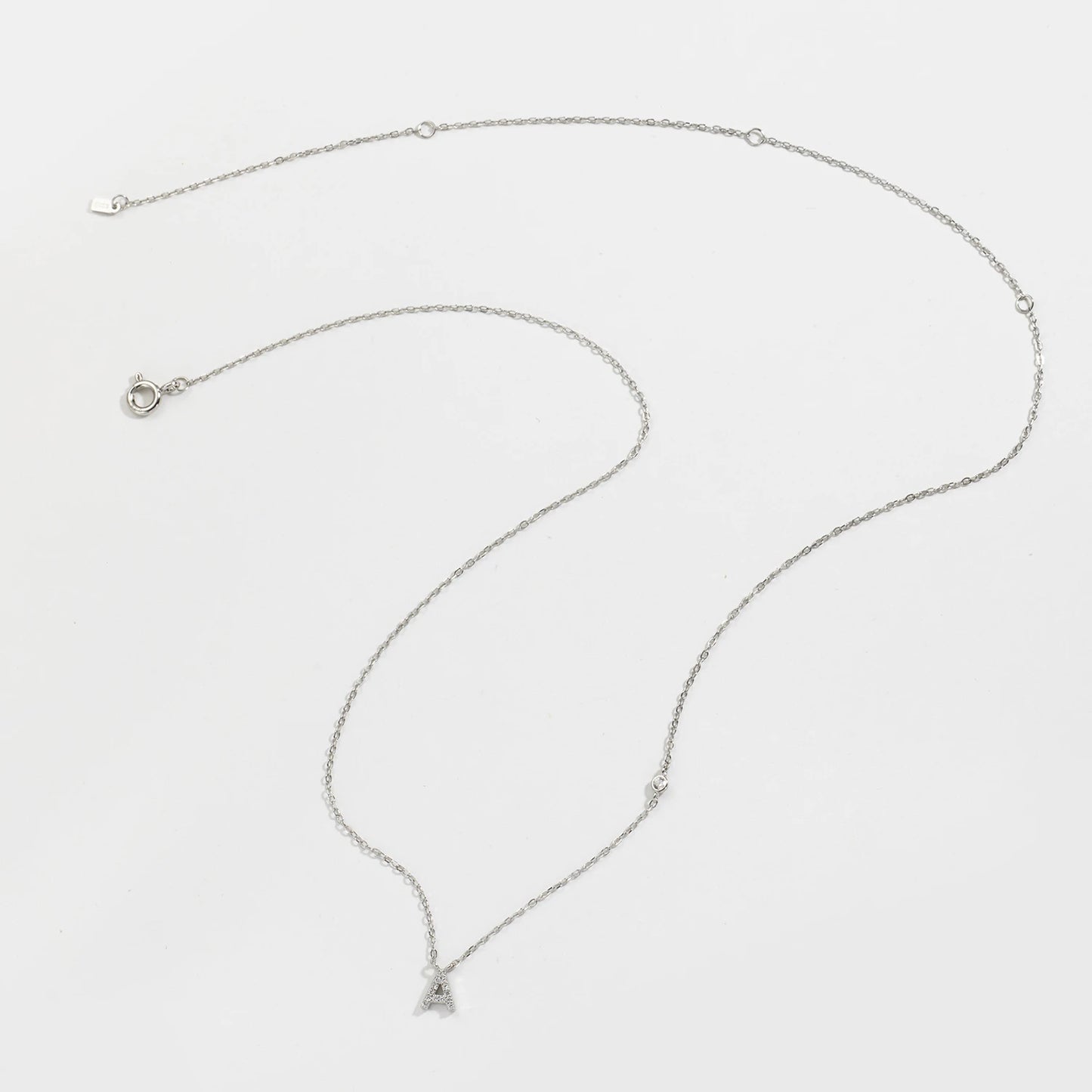 Initial Zircon Pendant Necklace – Personalized Elegance