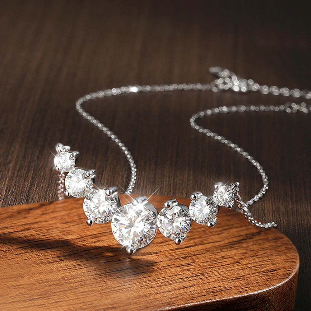 Brilliant Seven Stone Moissanite Necklace