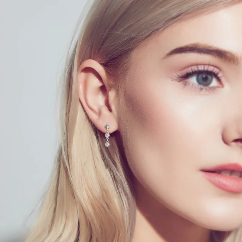 Moissanite Link Drop Earrings – Romantic Elegance