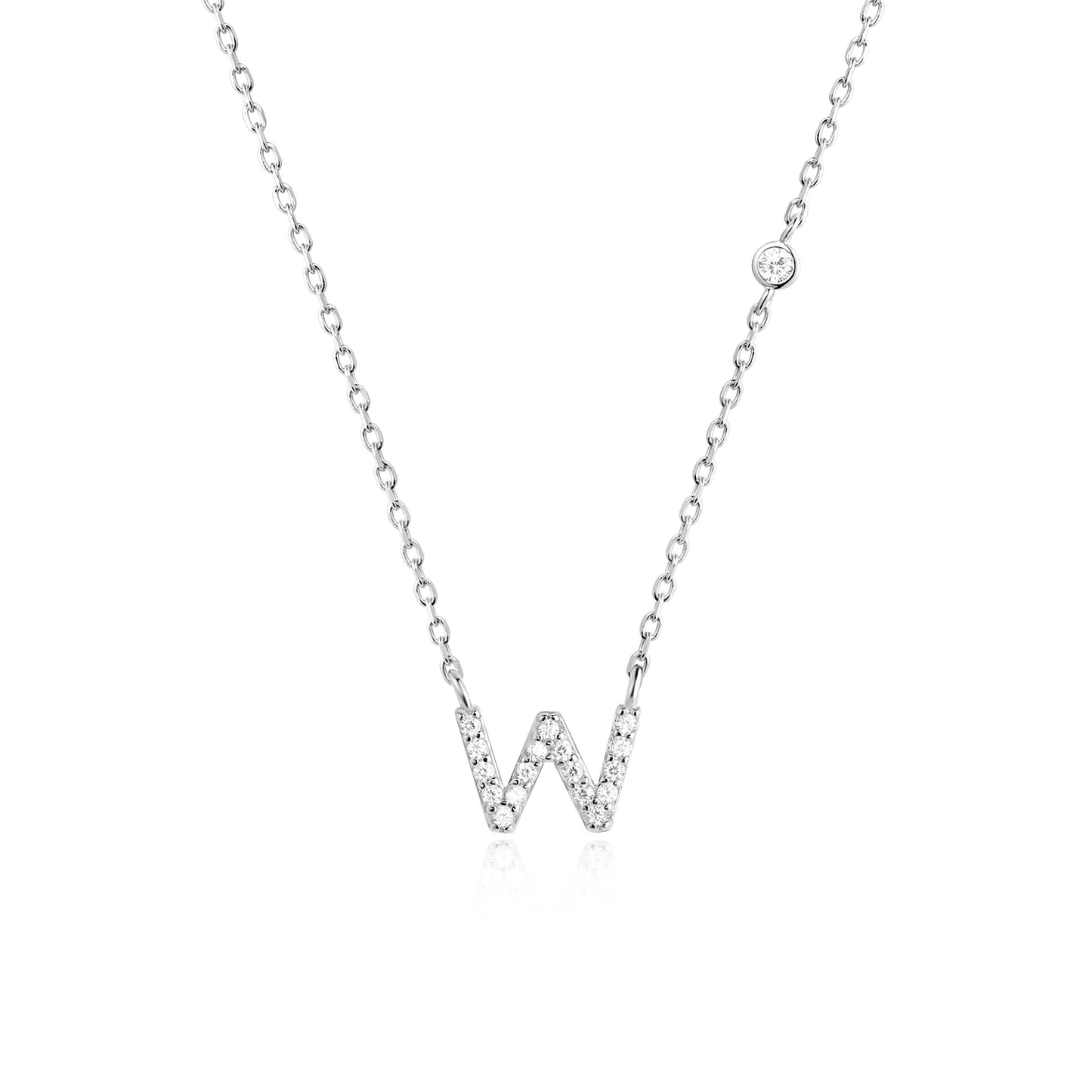 Initial Zircon Pendant Necklace – Personalized Elegance