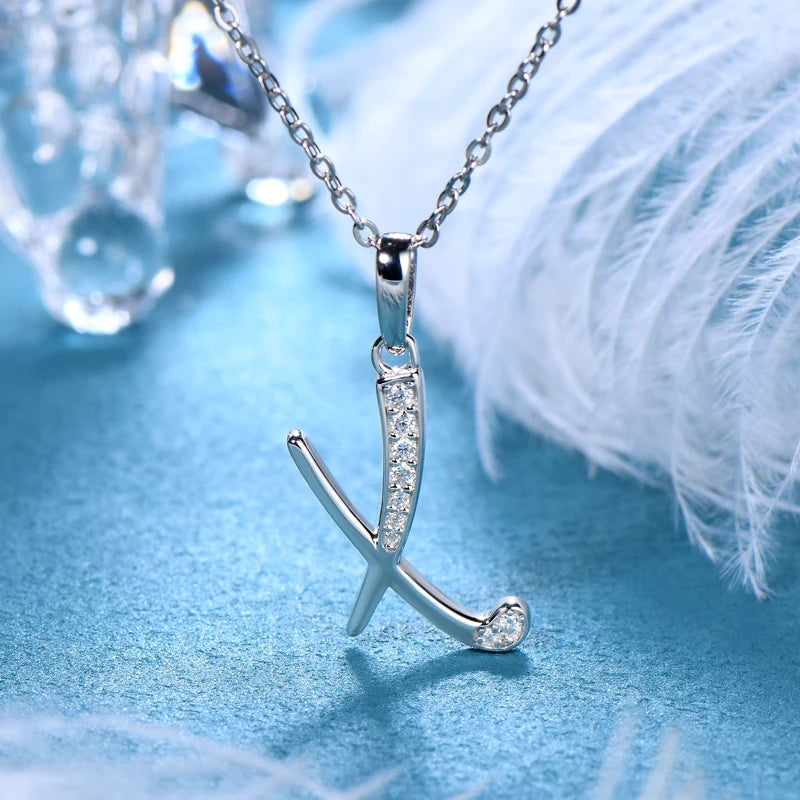 Sparkling Moissanite Initial Pendant Necklace