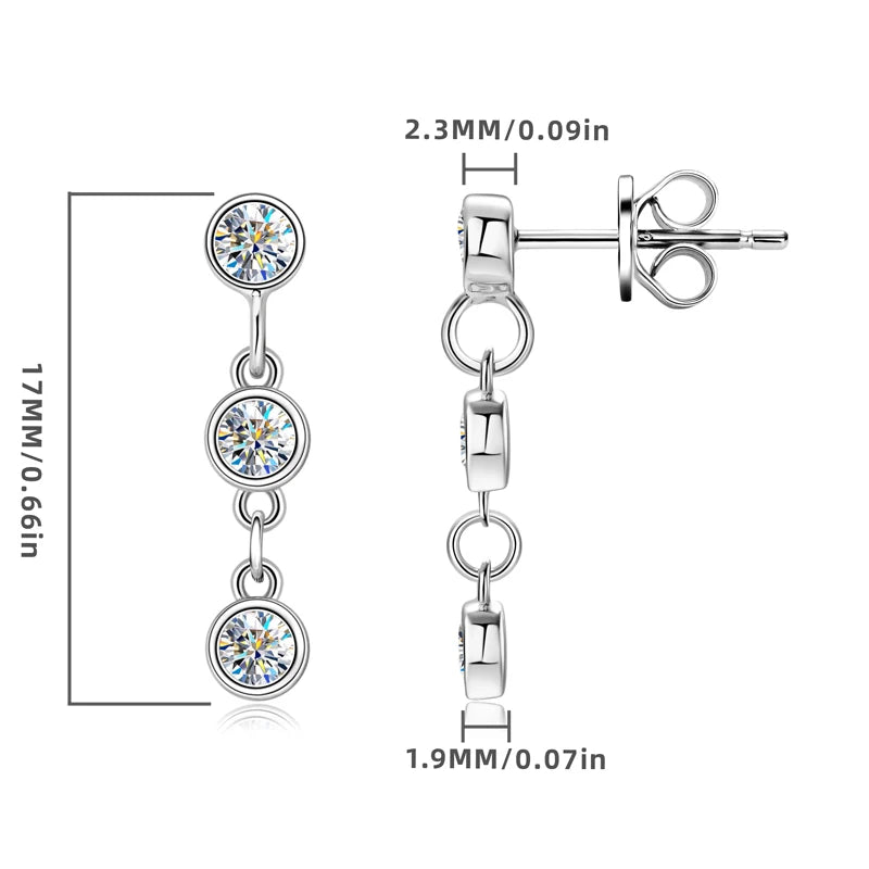 Moissanite Link Drop Earrings – Romantic Elegance