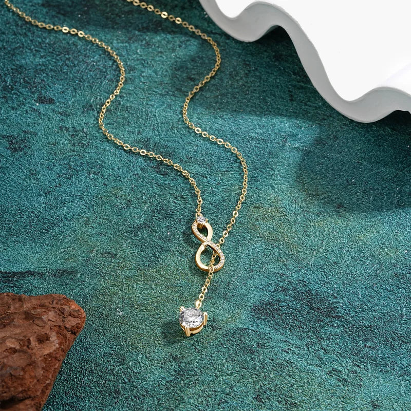 Stunning Infinity Pendant Necklace with Moissanite