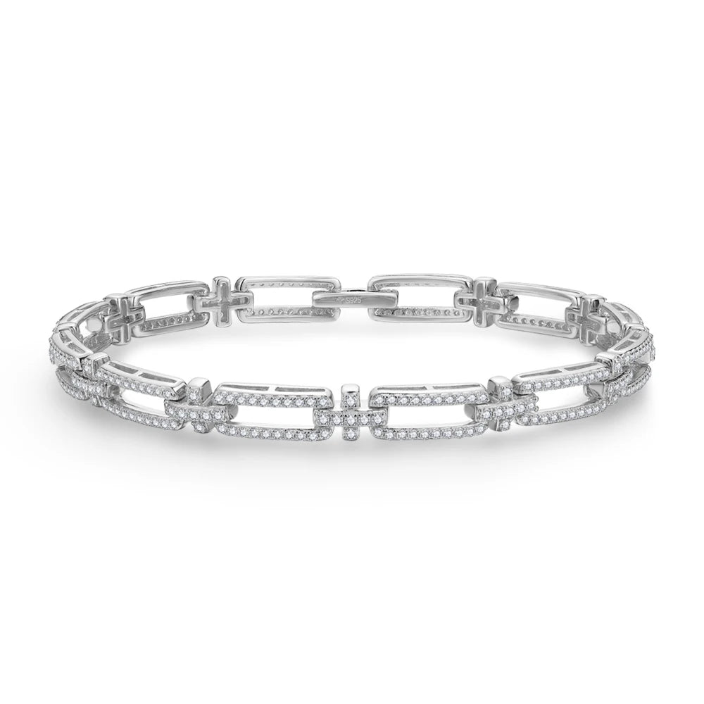 Classic Moissanite Charm Bracelet – Timeless Elegance