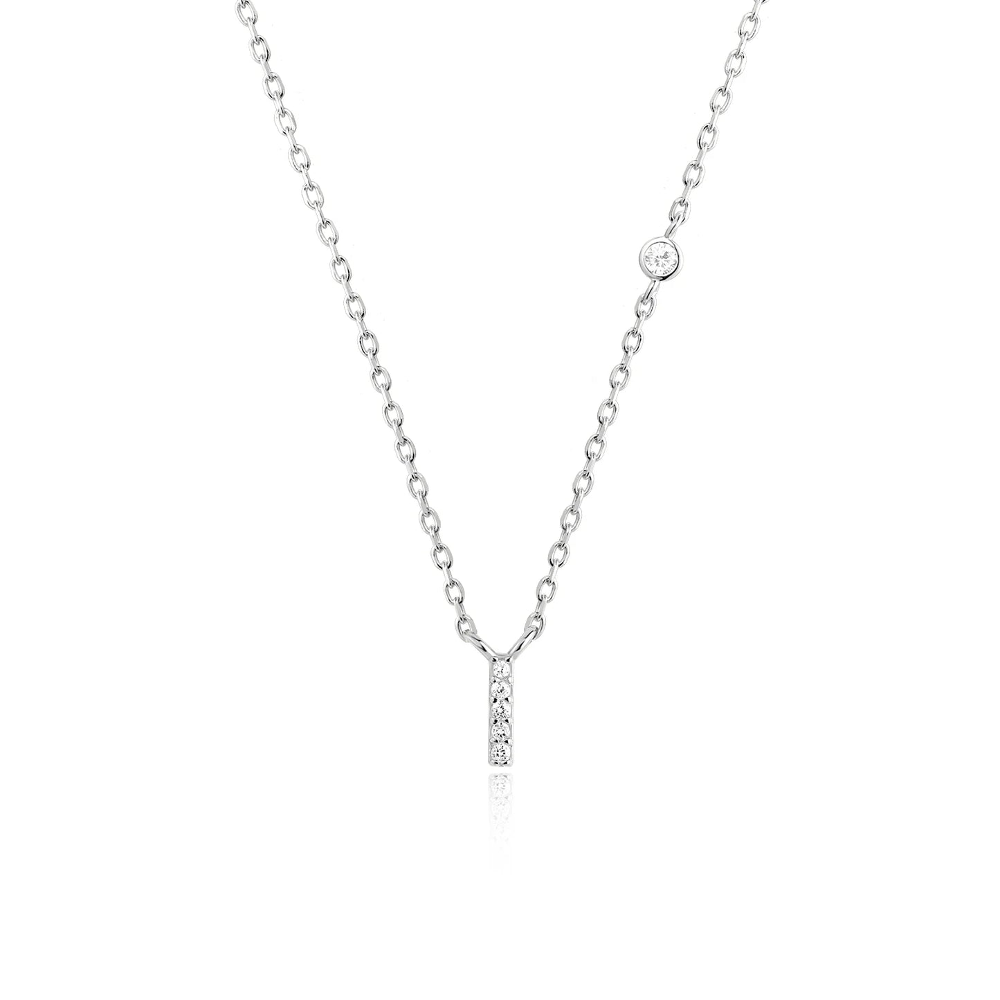 Initial Zircon Pendant Necklace – Personalized Elegance
