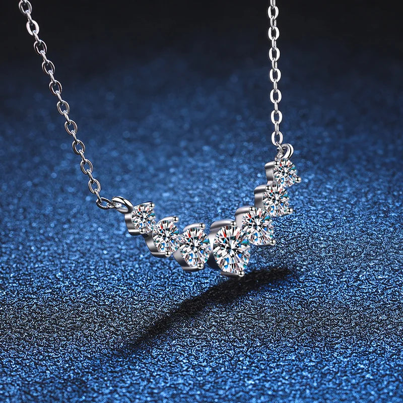 Brilliant Seven Stone Moissanite Necklace