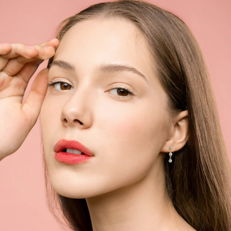 Moissanite Link Drop Earrings – Romantic Elegance