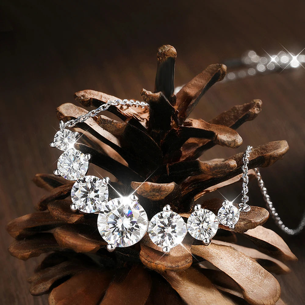 Brilliant Seven Stone Moissanite Necklace