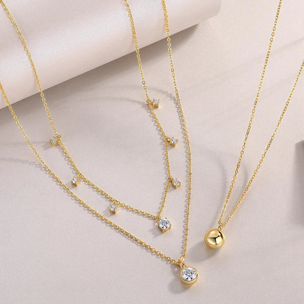 3-Tier Moissanite Necklace – Dazzling Elegance