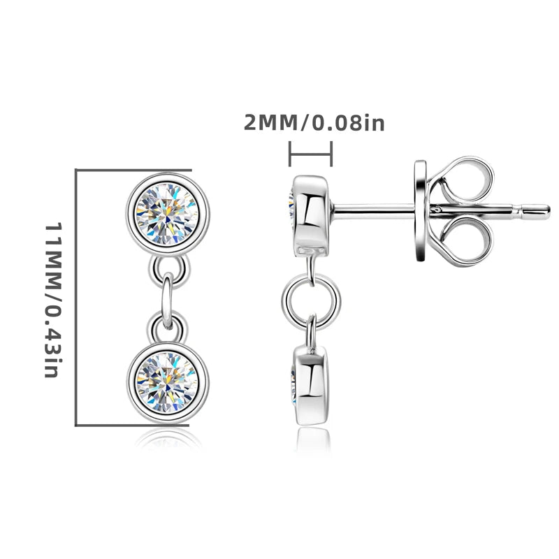 Moissanite Link Drop Earrings – Romantic Elegance