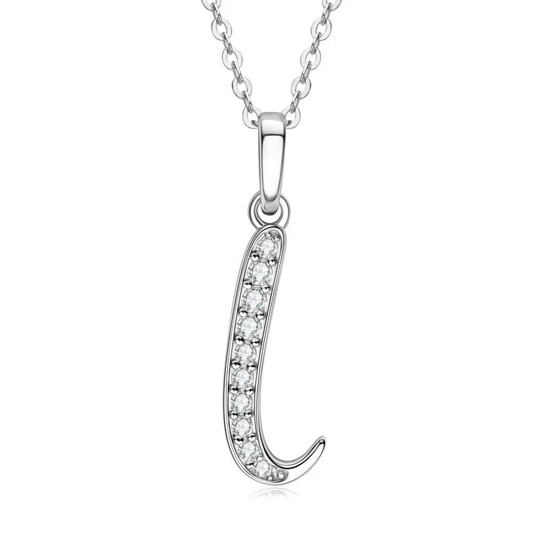 Sparkling Moissanite Initial Pendant Necklace