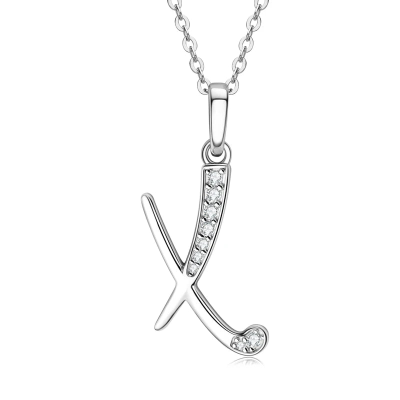 Sparkling Moissanite Initial Pendant Necklace