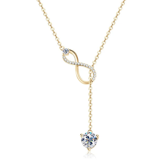 Stunning Infinity Pendant Necklace with Moissanite