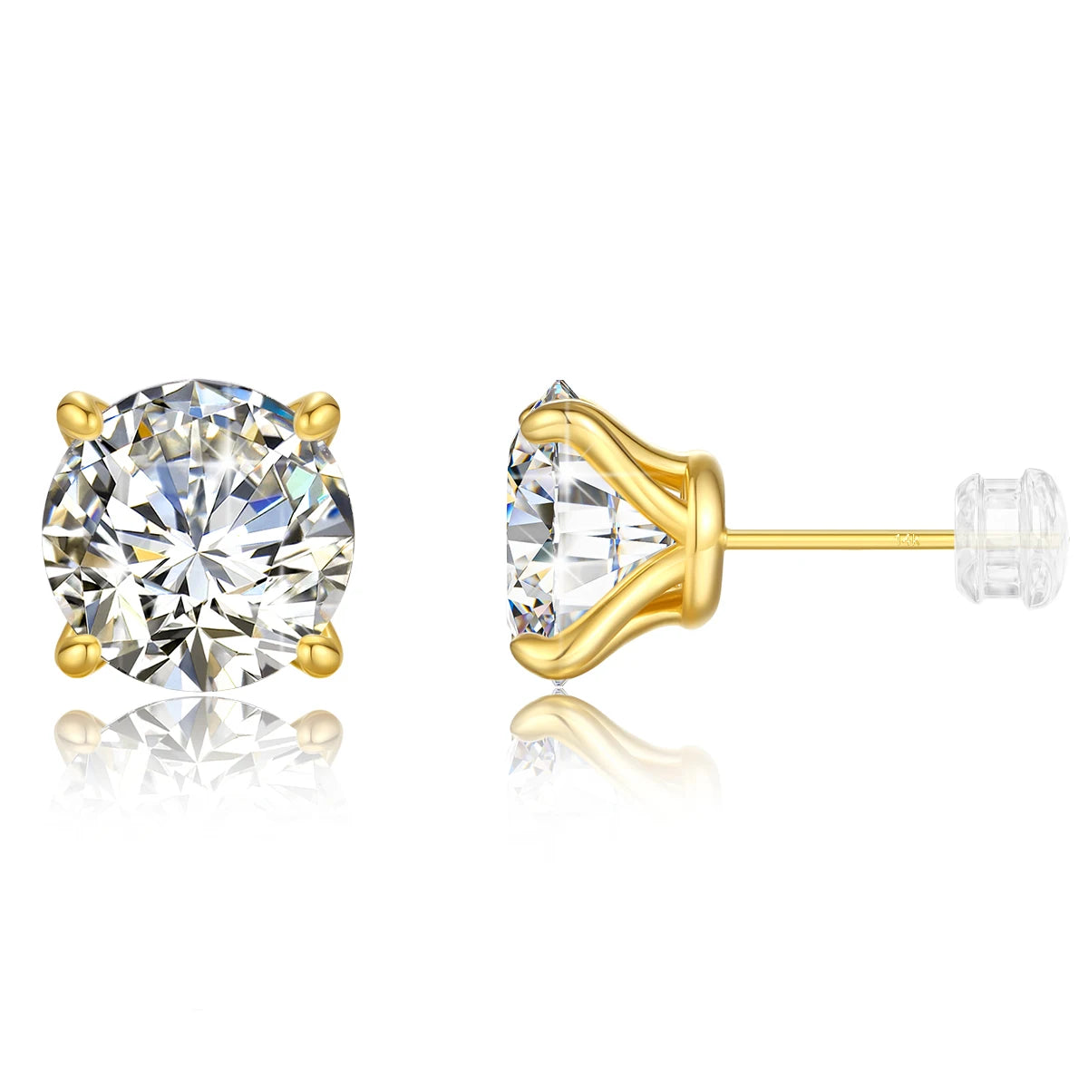 14K Gold Moissanite Stud Earrings – Timeless