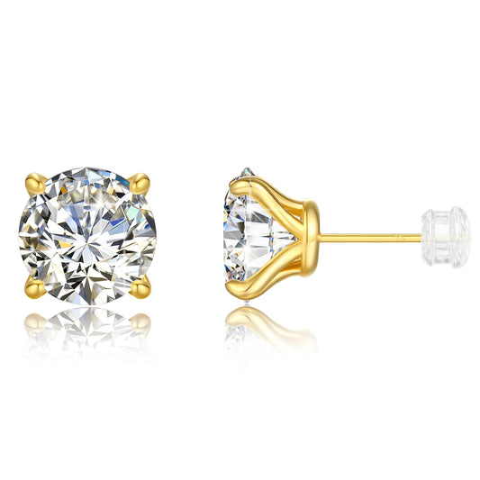 14K Gold Moissanite Stud Earrings – Timeless