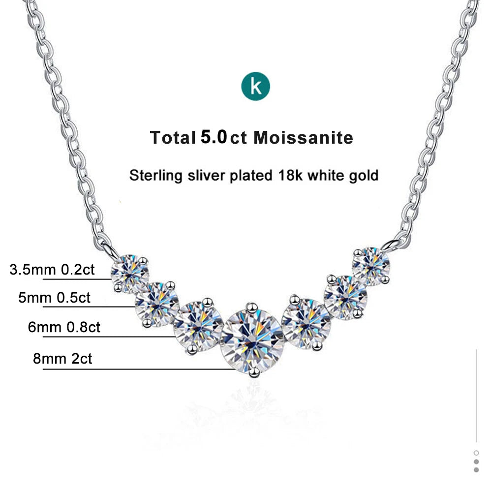 Brilliant Seven Stone Moissanite Necklace