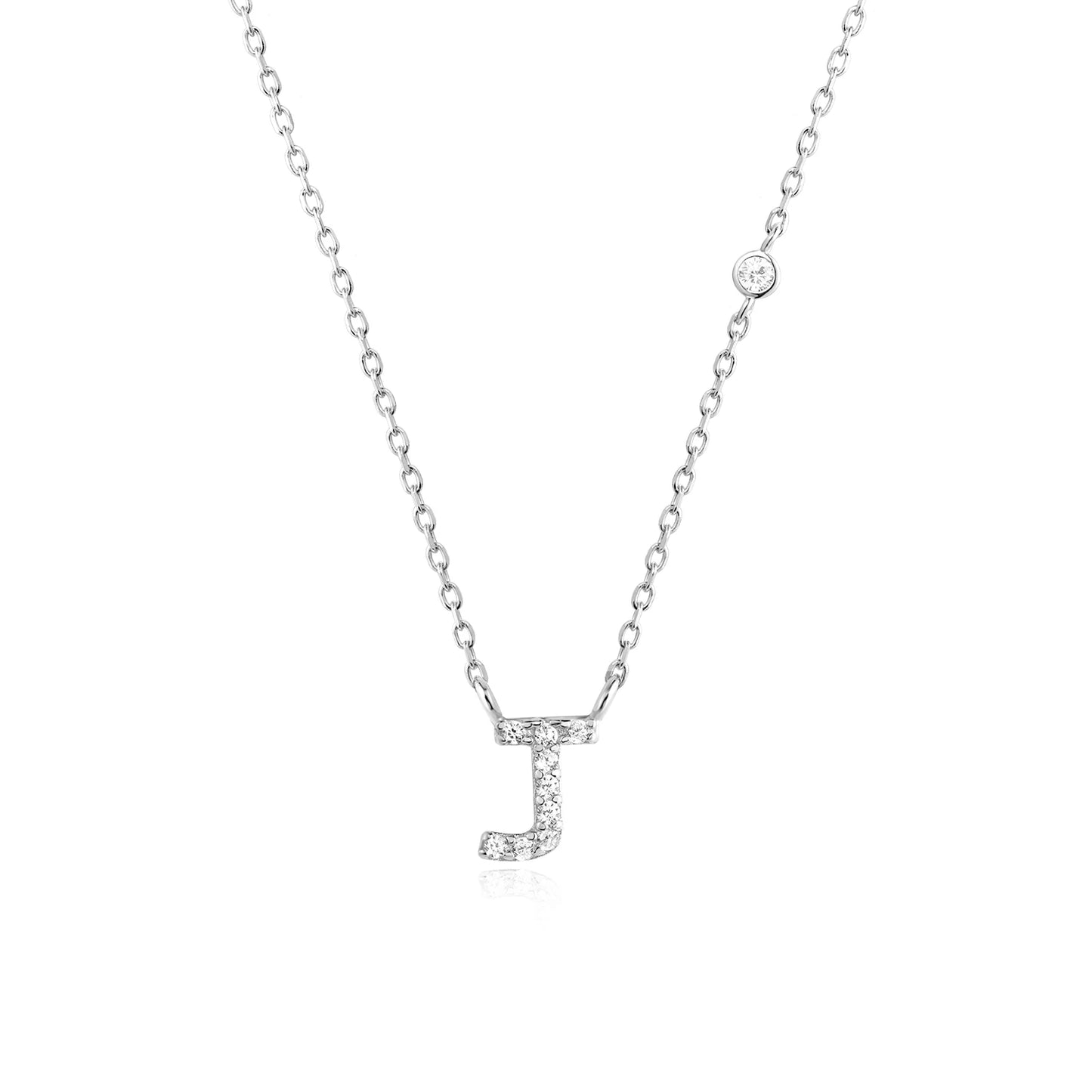 Initial Zircon Pendant Necklace – Personalized Elegance