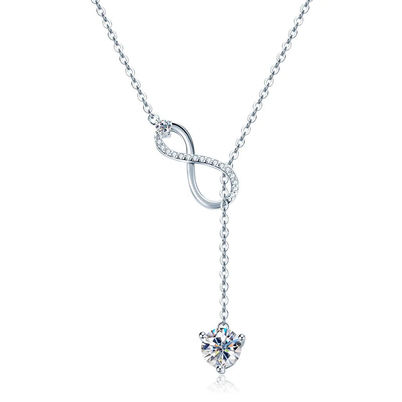 Stunning Infinity Pendant Necklace with Moissanite