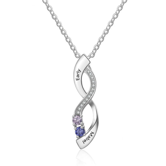 Intertwined Personalized Birthstone Necklace