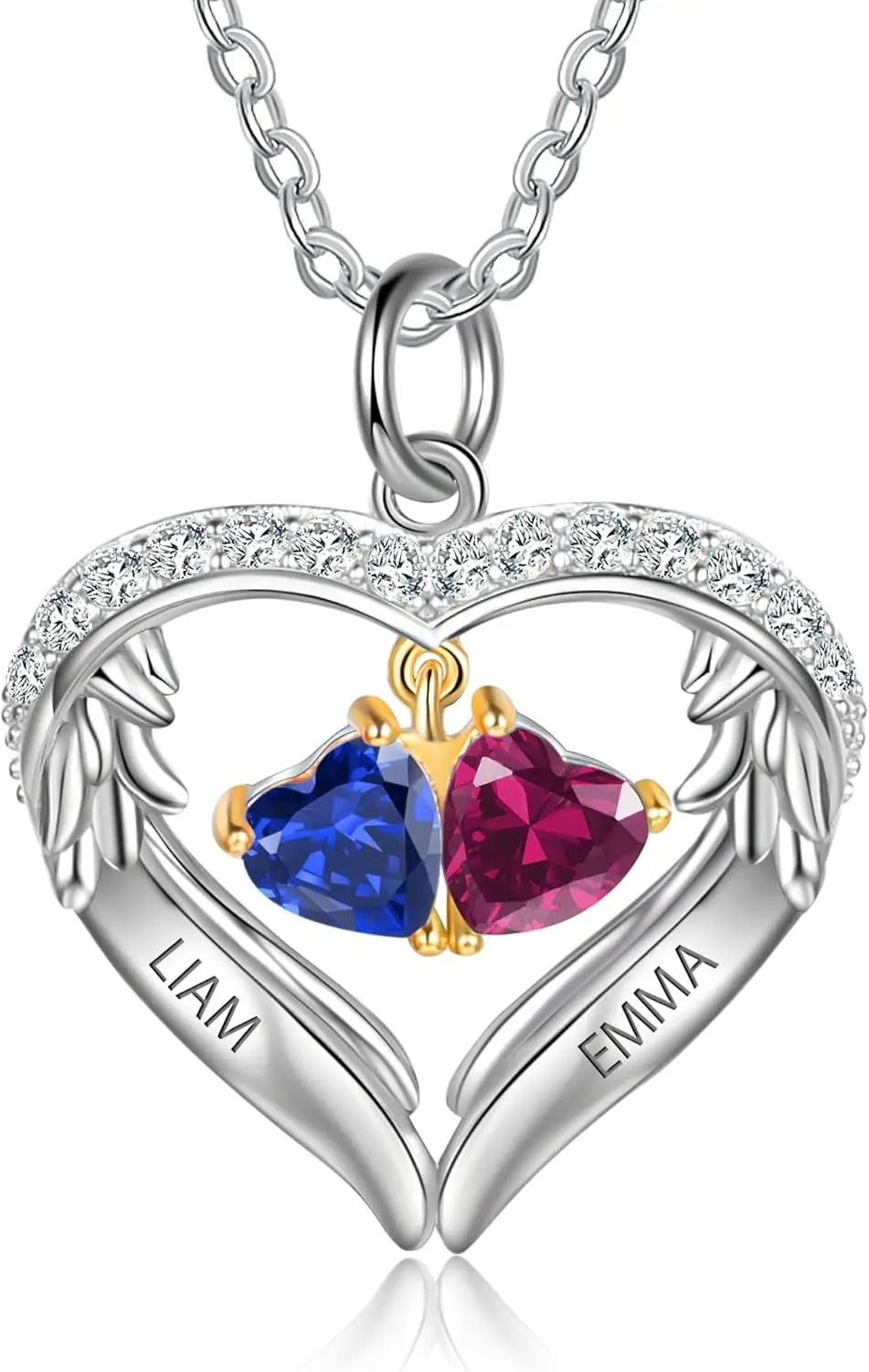 Wings of Love Personalized Birthstone Necklace