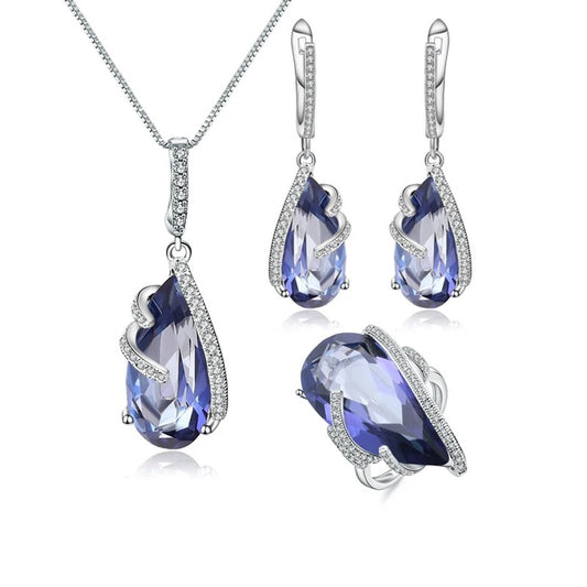 Enchanting Iolite Blue Mystic Quartz Jewelry Set