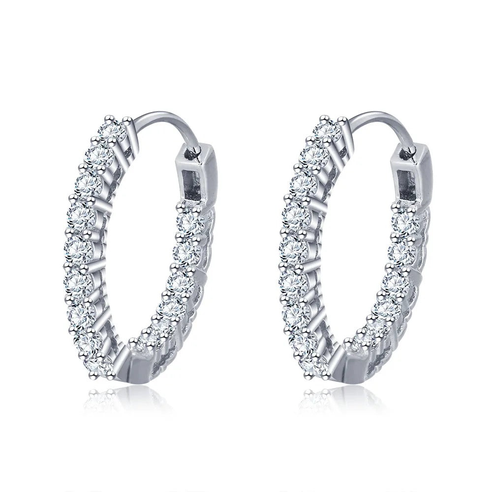 Glitzy CZ Hoop Earrings – Dazzling Elegance