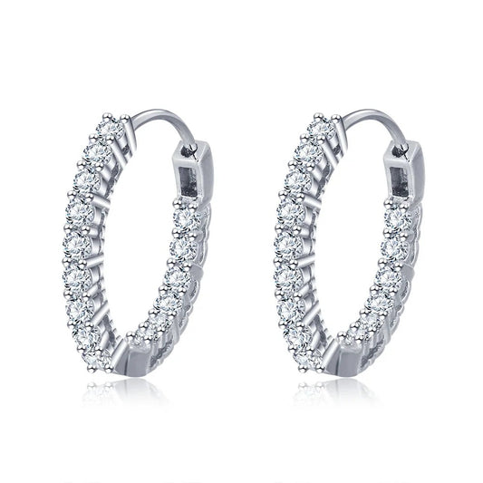 Glitzy CZ Hoop Earrings – Dazzling Elegance