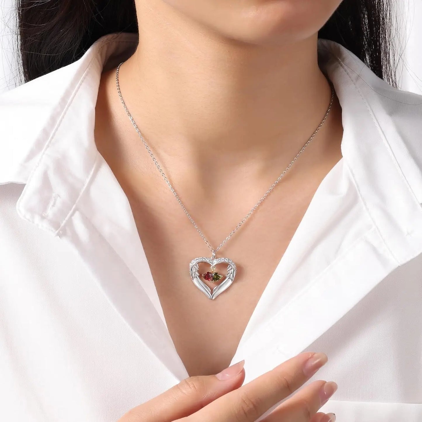 Wings of Love Personalized Birthstone Necklace